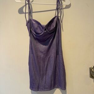 Purple Glitter Mini Dress